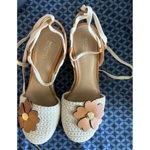 Michael Kors Close Toe wedge Macrame heels shoes with box